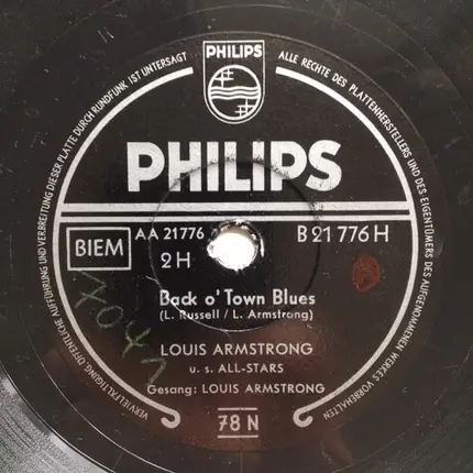 Louis Armstrong And His All-Stars - Mack The Knife / Back O'Town Blues