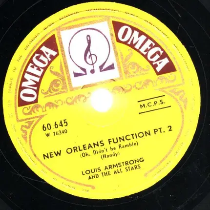 Louis Armstrong And His All-Stars - New Orleans Function PT. 1 / New Orleans Function PT. 2