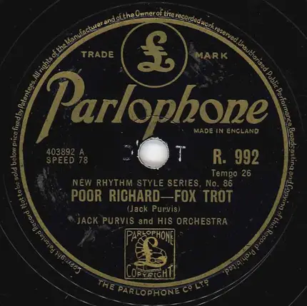 Louis Armstrong And His Orchestra / Jack Purvis And His Orchestra - (I'll Be Glad When You're Dead) You Rascal, You / Poor Richard
