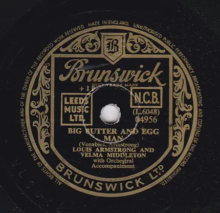 Louis Armstrong And His Orchestra / Louis Armstrong And Velma Middleton - Kiss Of Fire / Big Butter And Egg Man