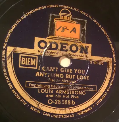 Louis Armstrong And His Orchestra / Louis Armstrong & His Hot Five - Knockin' A Lug / I Can't Give You Anything But Love