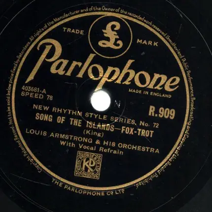 Louis Armstrong And His Orchestra - Confessin' / Song Of The Islands