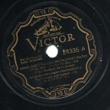 Louis Armstrong And His Orchestra - Honey, Don't You Love Me Anymore? / There's A Cabin In The Pines