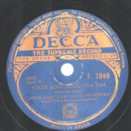 Louis Armstrong And His Orchestra - You Run Your Mouth, I'll Run My Business / Cain And Abel