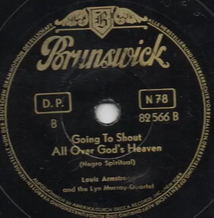 Louis Armstrong And The Lyn Murray Quartet - Nobody Knows De Trouble I've Seen / Going To Shout All Over God's Heaven