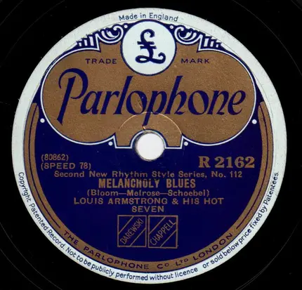 Louis Armstrong Accompanied By Original Washboard Beaters / Louis Armstrong & His Hot Seven - Wild Man Blues / Melancholy Blues