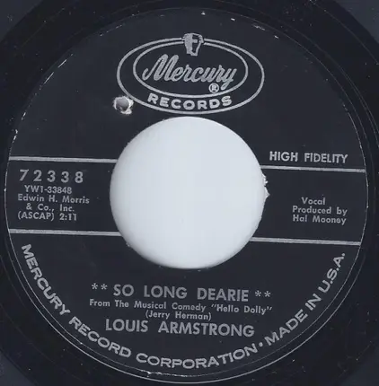 Louis Armstrong - So Long Dearie / Pretty Little Missy