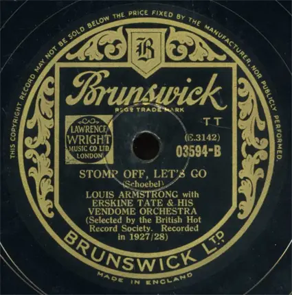 Louis Armstrong With Erskine Tate's Vendome Orchestra - Static Strut / Stomp Off, Let's Go