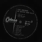 LP - Louis Armstrong - His Greatest Years, Vol. 4 - OBI + Insert