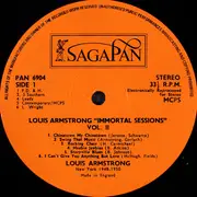 LP - Louis Armstrong - Immortal Sessions Volume 2