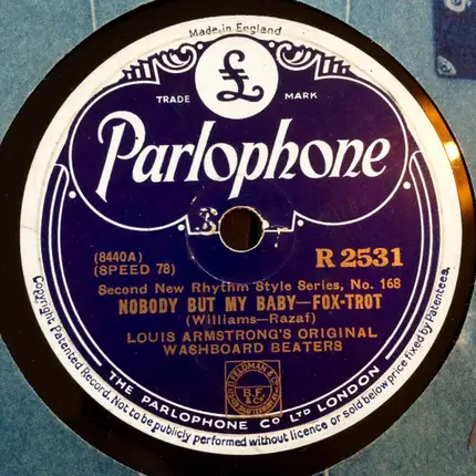 Louis Armstrong's Original Washboard Beaters - Candy Lips / Nobody But My Baby