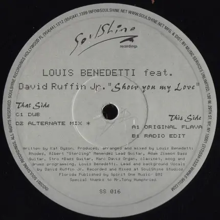 Louis Benedetti Feat. David Ruffin Jr - Show You My Love