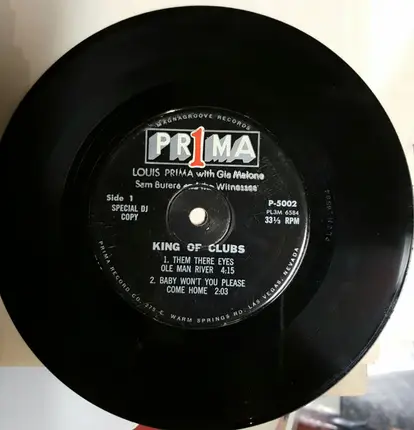 Louis Prima , Gia Maione , Sam Butera - King Of Clubs