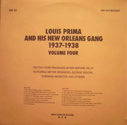 Louis Prima & His New Orleans Gang - Louis Prima And His New Orleans Gang 1937-1938 Volume Four