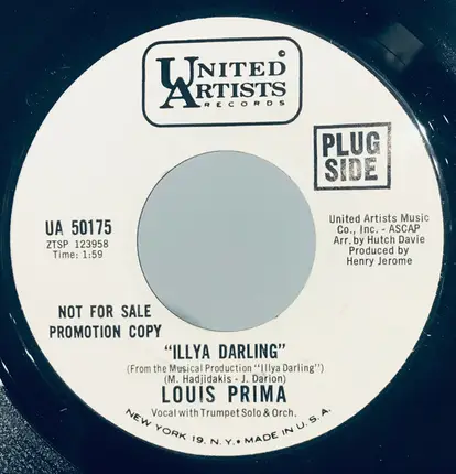 Louis Prima - Illya Darling / I Believe In You