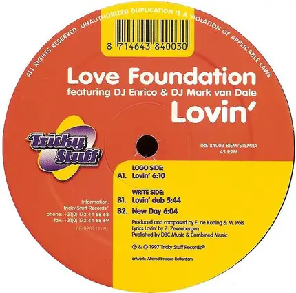 Love Foundation Featuring Mark Van Dale With Enrico - Lovin'