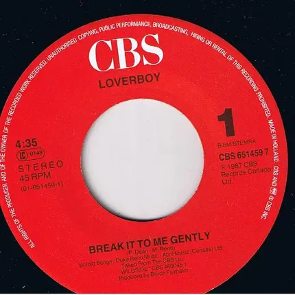 Loverboy - Break It To Me Gently