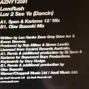 12inch Vinyl Single - Loverush - Luv 2 See Ya (Dancin) (Remixes)