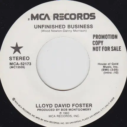 Lloyd David Foster - Unfinished Business