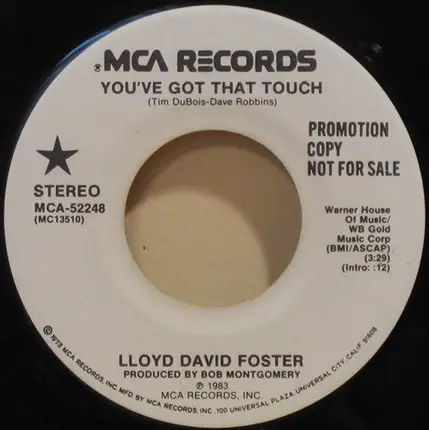 Lloyd David Foster - You've Got That Touch