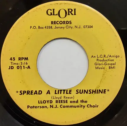 Lloyd Reese And The Paterson, N.J. Community Choir - Spread A Little Sunshine