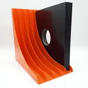 Vinyl Storage - LP-Winkel, 70er Jahre - in orange, runde Form, für ca. 40 LPs