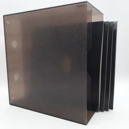LP-Box 70er Jahre - in transparent dunkelgrau, für ca. 40 LPs