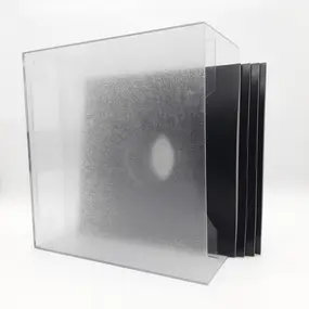 LP-Box zur Aufbewahrung - in transparent dunkelgrau, für ca. 40 LPs