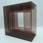 Vinyl Storage - LP-Box 70er Jahre - in transparent grau, für ca. 40 LPs, mit Mittelloch