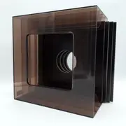 Vinyl Storage - LP-Box 70er Jahre - in transparent grau, für ca. 40 LPs, mit Mittelloch