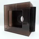 Vinyl Storage - LP-Box 70er Jahre - in transparent grau, für ca. 40 LPs, mit Mittelloch
