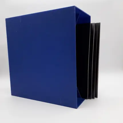 LP-Box 70er Jahre - in blau, für ca. 40 LPs