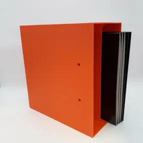 LP-Box zur Aufbewahrung - in orange, für ca. 40 LPs