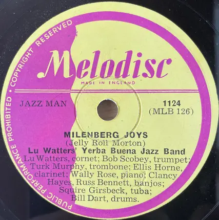 Lu Watters And The Yerba Buena Jazz Band - Daddy Do / Milenberg Joys