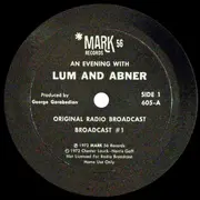 LP - Lum 'N Abner - An Evening With Lum And Abner Vol. 1 1949