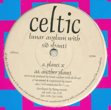 Lunar Asylum With Sid Shanti - Planet X / Another Planet