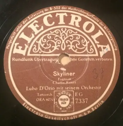 Lubo D'Orio Und Sein Orchester - In The Mood / Skyliner