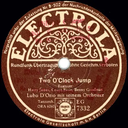 Lubo D'Orio und sein Orchester - Symphonie / Two O'Clock Jump