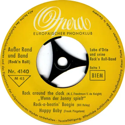 Lubo D'Orio Und Seine Rock'n Roll-Band - Außer Rand Und Band (Rock'n Roll)