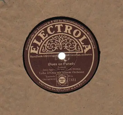 Lubo D'Orio - Blues On Parade/ Apple Honey