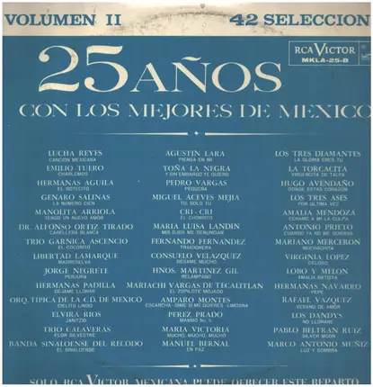 Lucha Reyes / Hermanas Padilla / Maria Victoria a.o. - 25 Años Con Los Mejores De Mexico Vol. II
