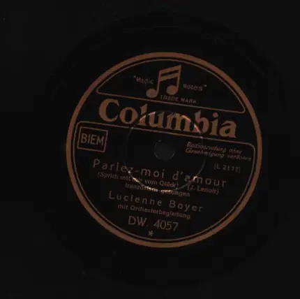 Lucienne Boyer - Dans La Fumée / Parlez-Moi D'Amour