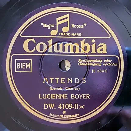 Lucienne Boyer - Le Plus Joli Rêve / Attends