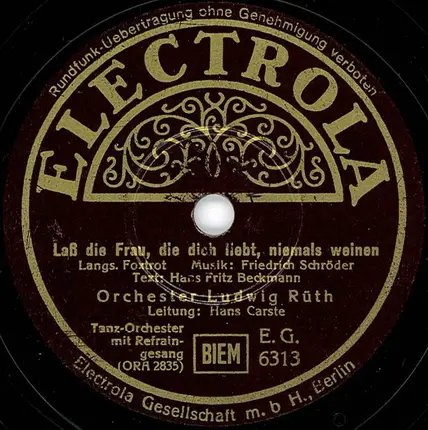 Ludwig Rüth Und Sein Orchester - Czardas, Czardas / Laß Die Frau, Die Dich Liebt, Niemals Weinen