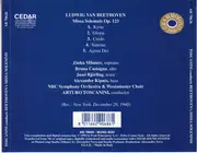 CD - Ludwig van Beethoven - Arturo Toscanini - Toscanini Conducts Beethoven's Missa Solemnis - Mono