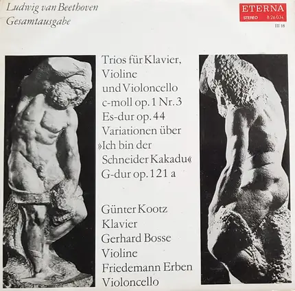 Beethoven - Trios Für Klavier, Violine Und Violoncello C-moll Op. 1 Nr. 3 Es-dur Op. 44 / Variationen Über »Ich