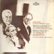 LP - Ludwig van Beethoven - Johannes Brahms / Gregor Piatigorsky , Arthur Rubinstein & Artur Schnabel - Sonata No. 2 In G Minor, Op. 5 No. 2 / Sonata No. 1 In E Minor, Op. 38
