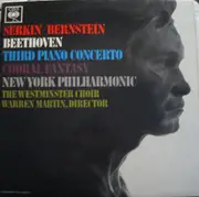 LP - Beethoven (Serkin / Bernstein) - Third Piano Concerto / Choral Fantasy - Mono / Blue eye