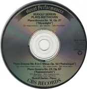 CD - Beethoven / Rudolf Serkin - Moonlight Pathetique & Appassionata Sonatas