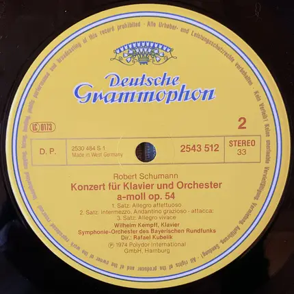 Ludwig van Beethoven - Robert Schumann - Wilhelm Kempff • Ferdinand Leitner • Rafael Kubelik • Symp - Klavierkonzert No. 4, Klavierkonzert A-Moll • Piano Concerto In A Minor • Konzertstück G-dur (In G